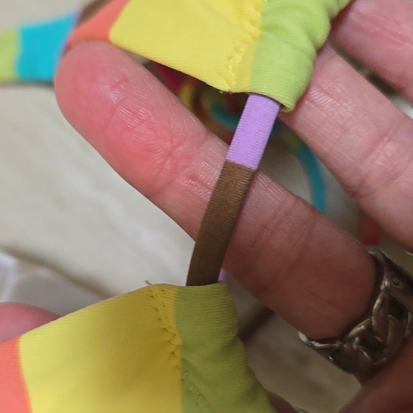 Victoria's Secret Colorful Striped Tie Bikini Top - Picture 2 of 7